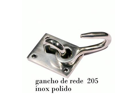 GANCHO DE REDE AÇO INOX 614