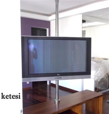 Suporte de Teto para TV em Aço Inox – Sob Encomenda